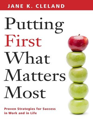 cover image of Putting First What Matters Most